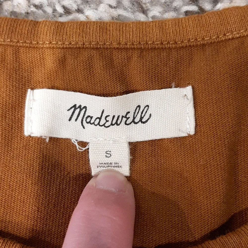 Madewell Brown Mustard Puff Sleeve Top - Picture 3 of 5
